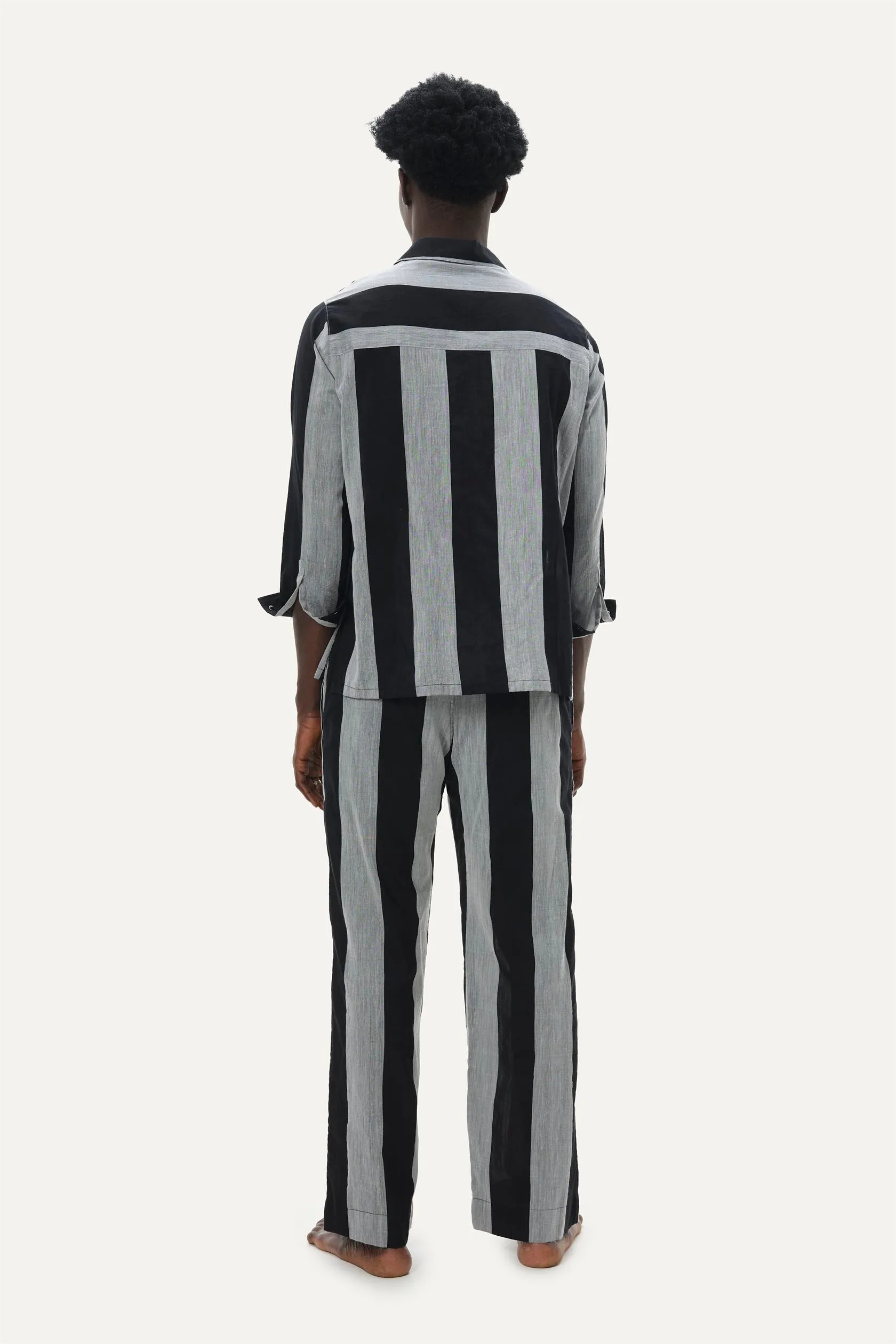 Naushad Ali I Candy stripe co,ord Signature Spring Summer 2025 Handwoven cotton   Handwoven silk cotton White NA SS24 M16
