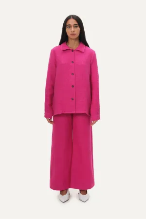 Naushad Ali   I   Waffle overset Signature Spring Summer 2025 Pink Handwoven cotton NA SS24 W26