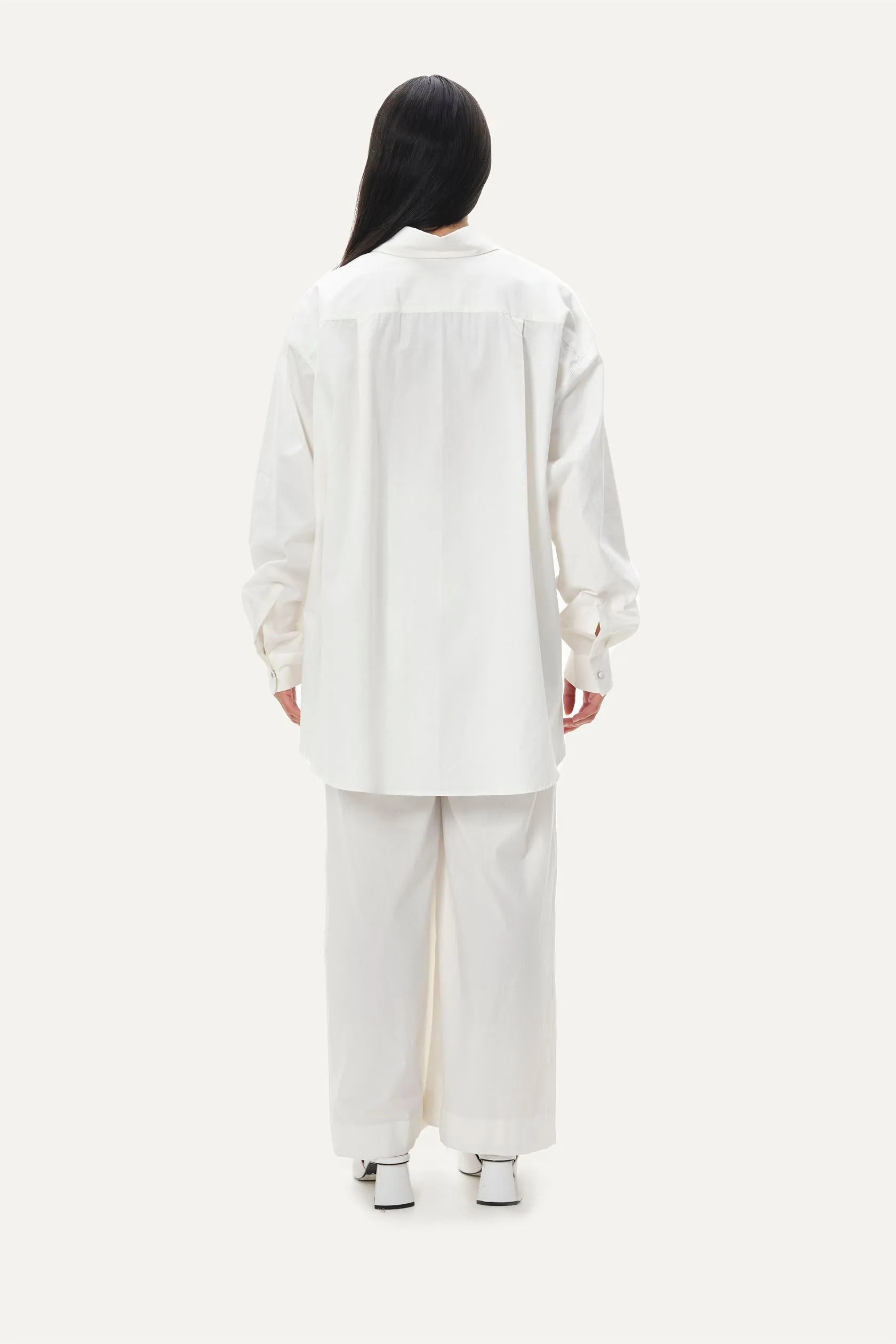 Naushad Ali   I   White on white co-ord Signature Spring Summer 2025 White Poplin NA SS24 W29
