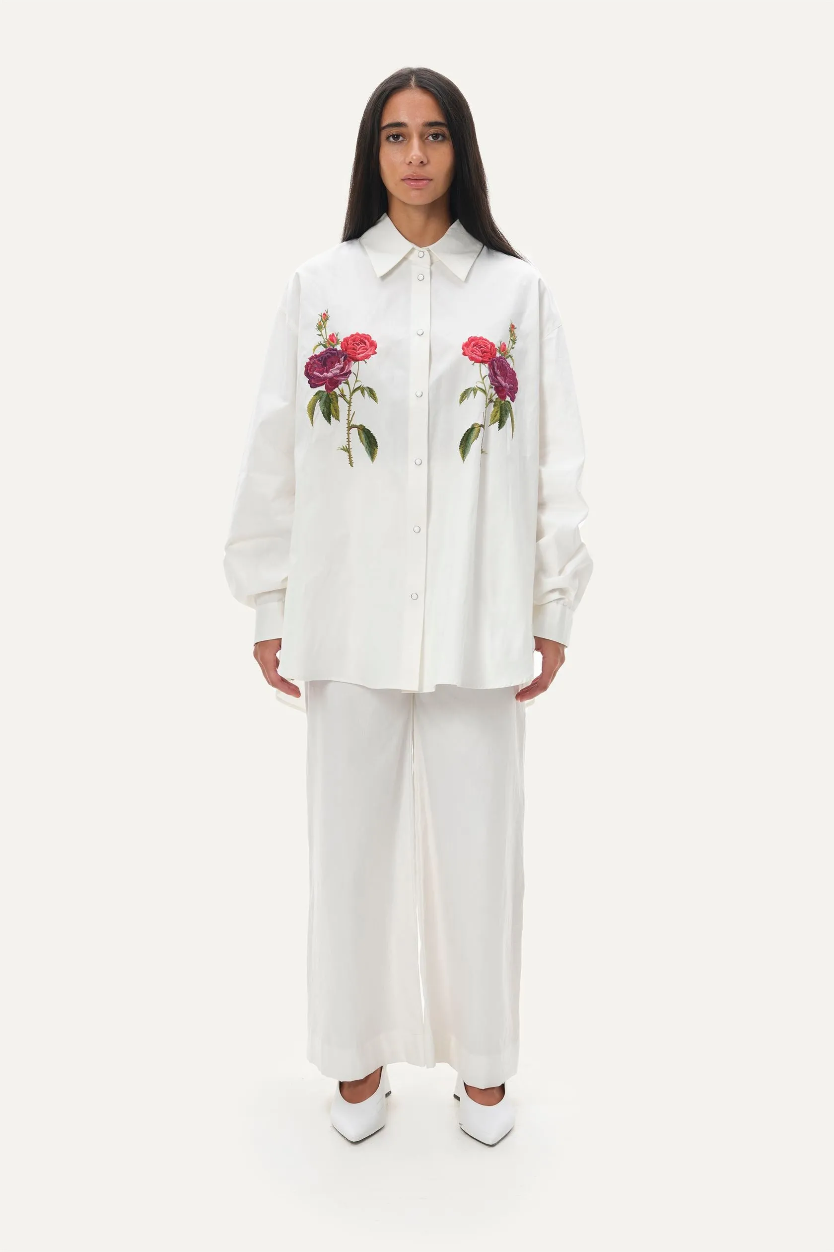 Naushad Ali   I   White on white co-ord Signature Spring Summer 2025 White Poplin NA SS24 W29