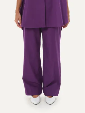 Naushad Ali   I   Wide-legged pleated pants Grape Signature Spring Summer 2025 Grape Poplin NA SS24 W27P