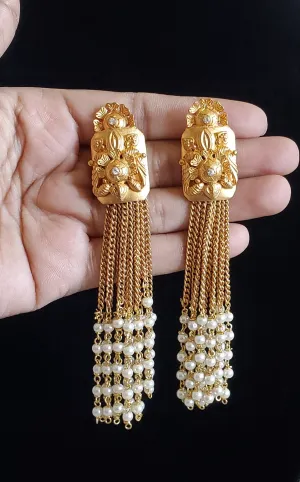 Neelima and Madhavi Cz Trendy Designer Earring With Gold Plating NV17