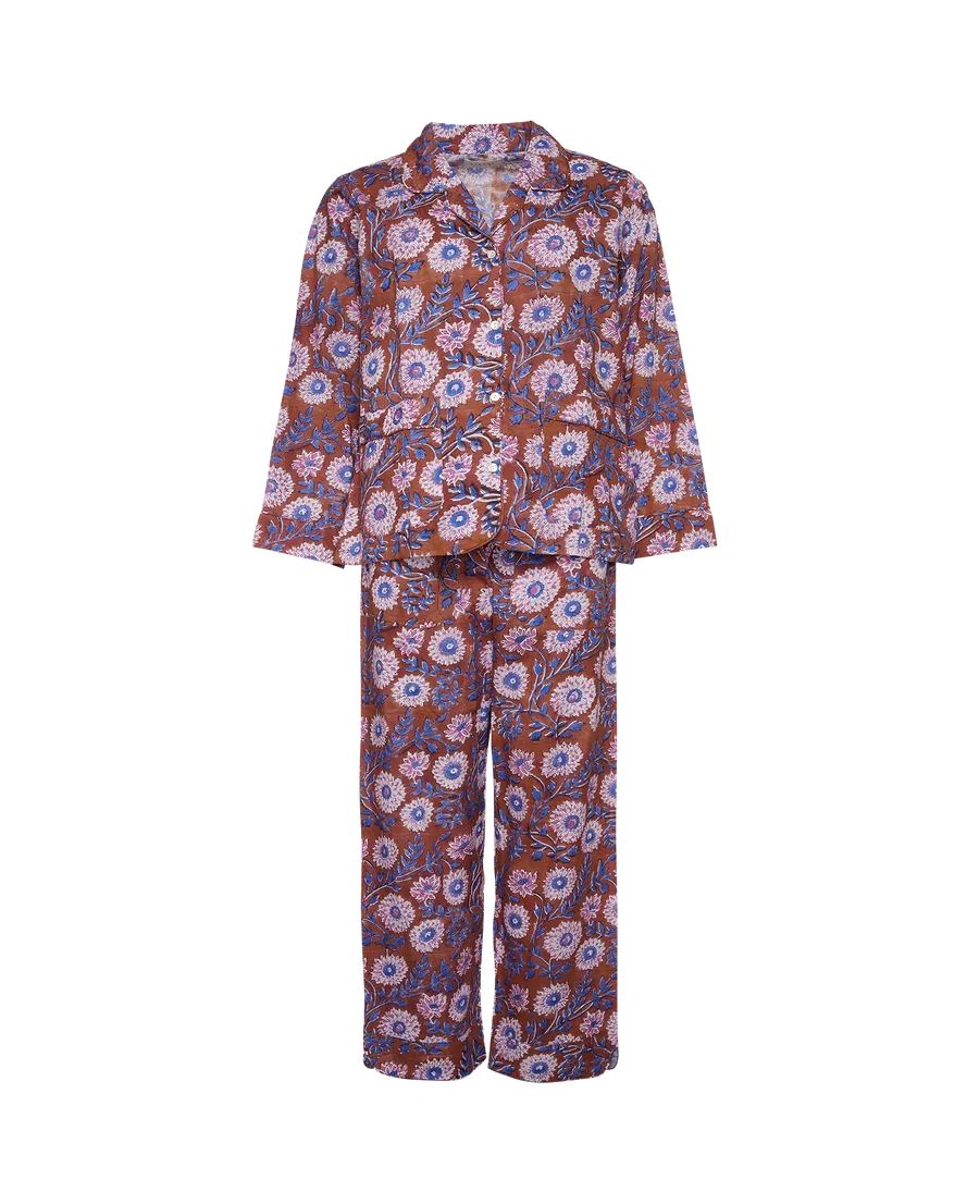 Nuit Pyjama Set - Brown Flowers