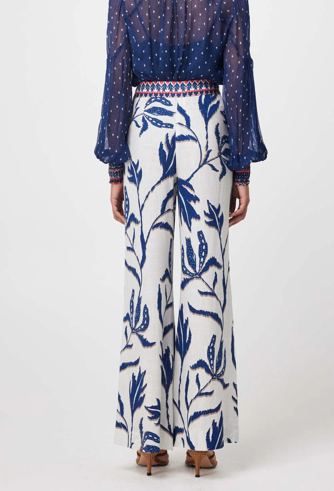 Once Was - Eudora Linen Viscose Pant - Palm Shadow