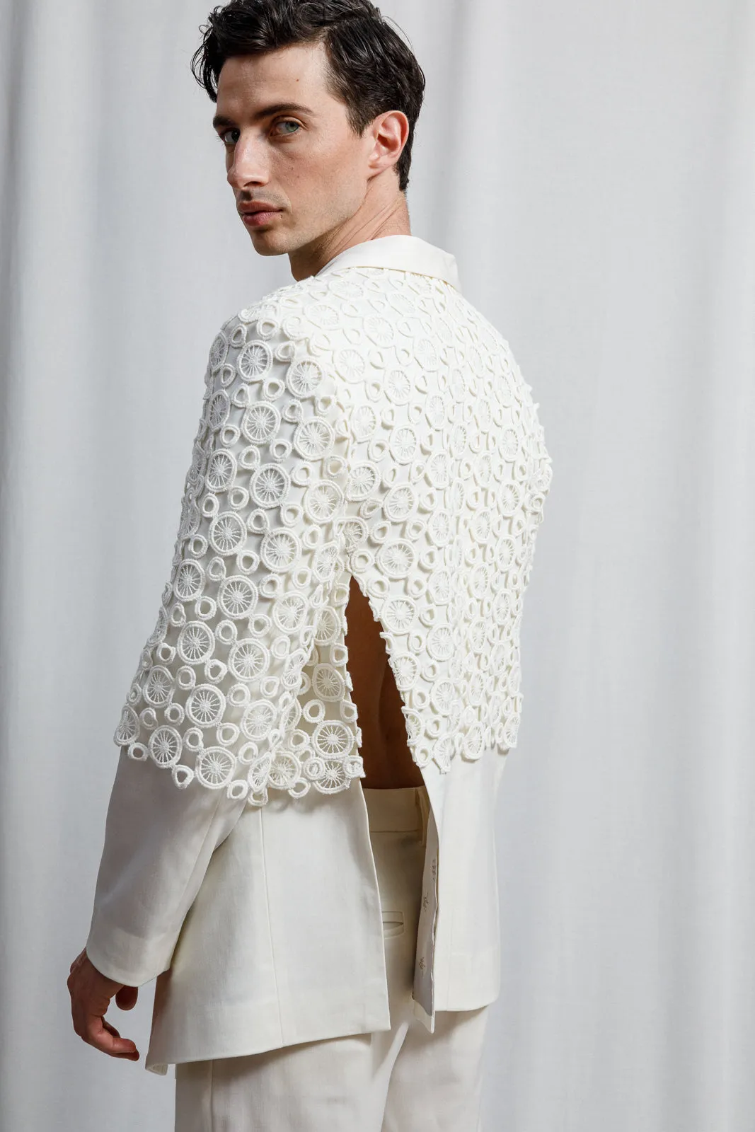Ortensia Embroidered  Suit Off White