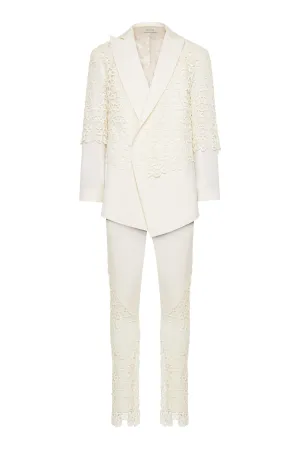 Ortensia Embroidered  Suit Off White