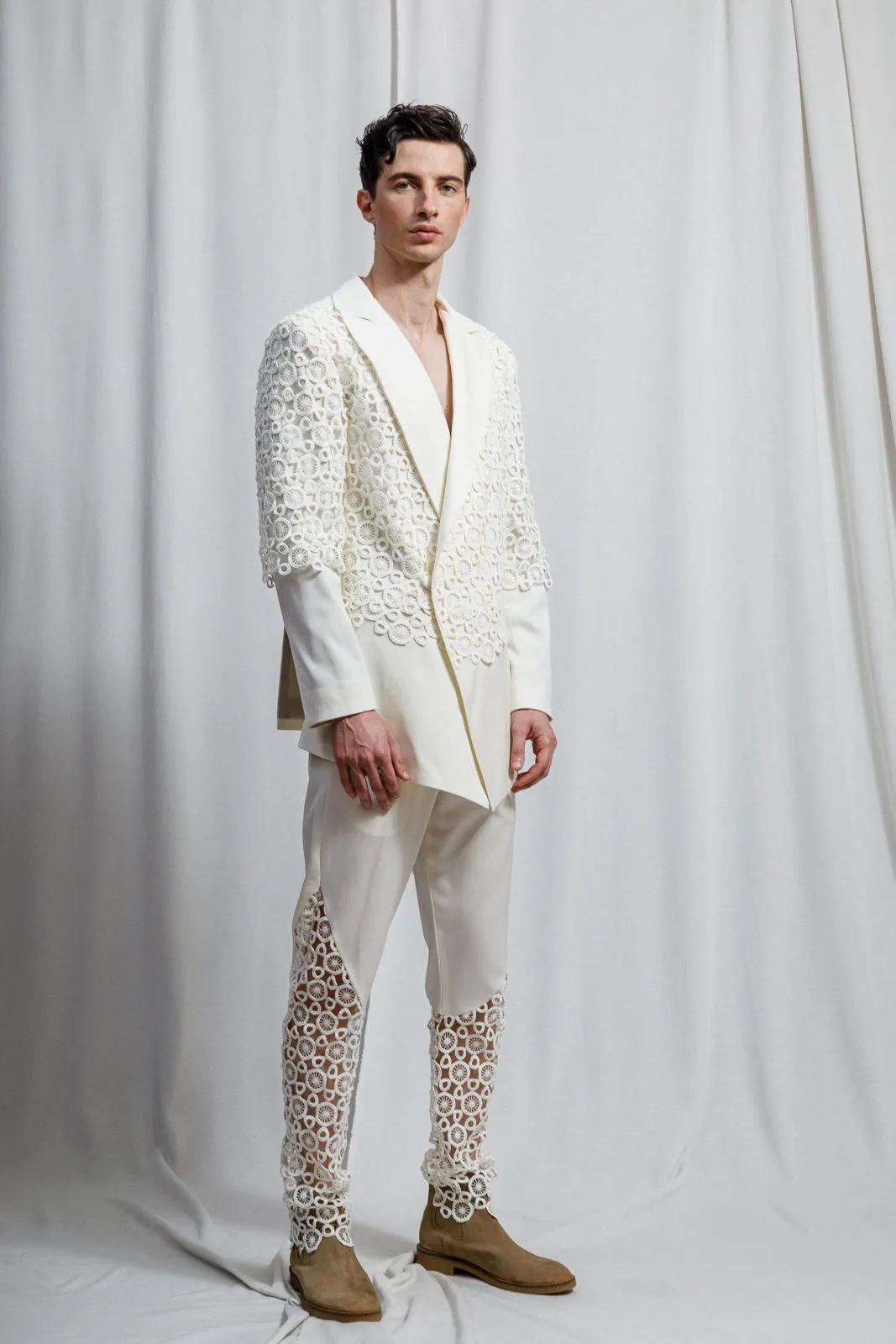 Ortensia Embroidered  Suit Off White
