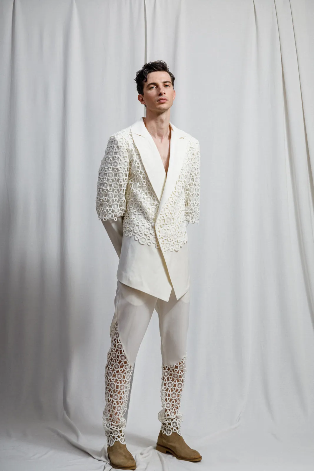 Ortensia Embroidered  Suit Off White