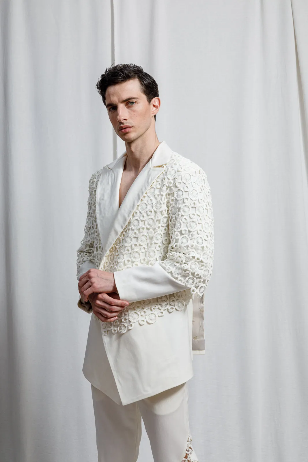 Ortensia Embroidered  Suit Off White
