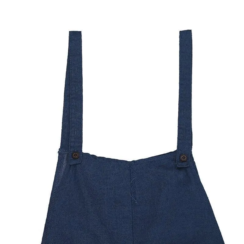 Overall Wide Leg Denim Pants