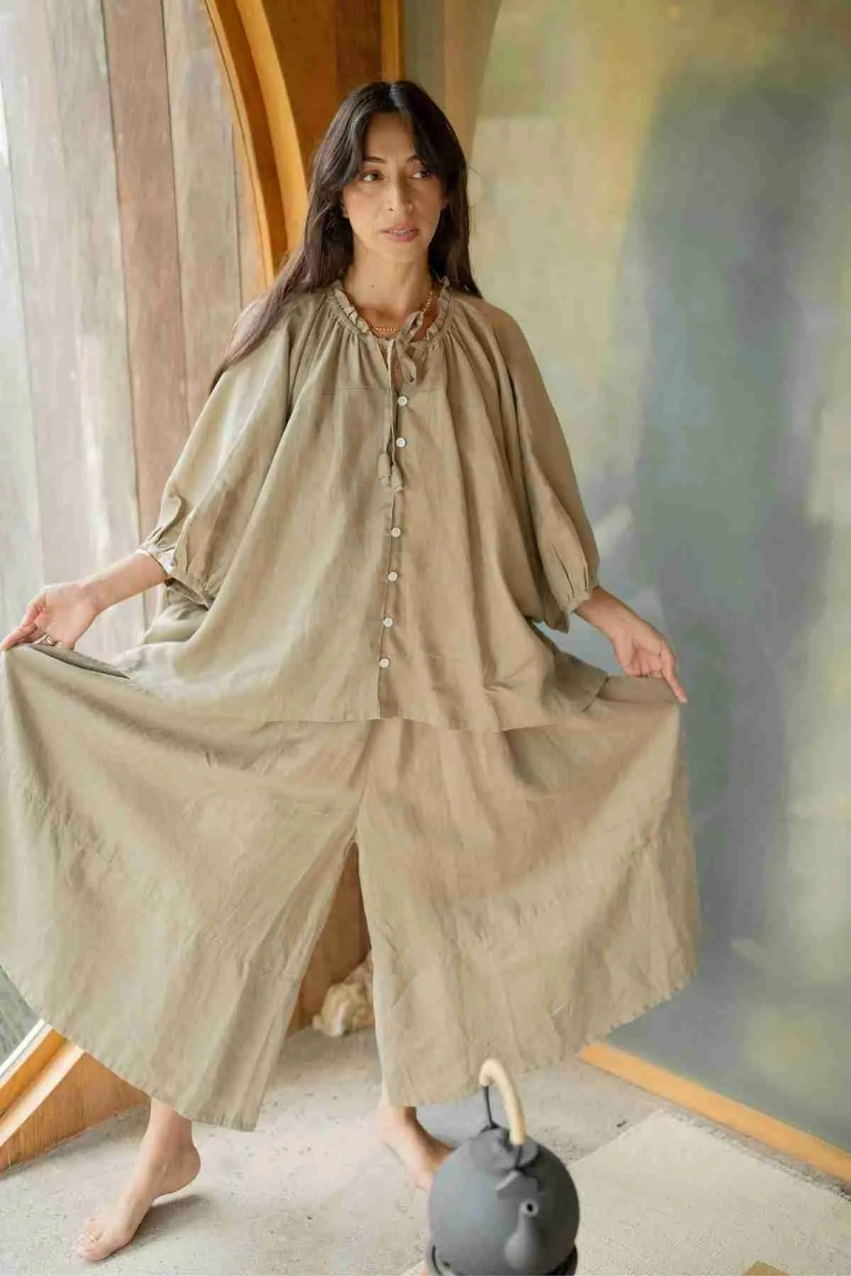 Pantalon Linen Pants (Wide Legged)