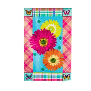 Patterned Border Gerber Daisy House Applique Flag,159246sa