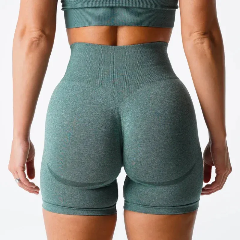 Peach Buttocks Fitness Leggings Women's Gym Sports Tight Running Shorts Hip Three-point Pants High Waist Seamless Yoga Shorts
