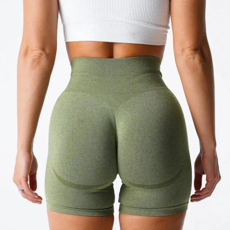 Peach Buttocks Fitness Leggings Women's Gym Sports Tight Running Shorts Hip Three-point Pants High Waist Seamless Yoga Shorts