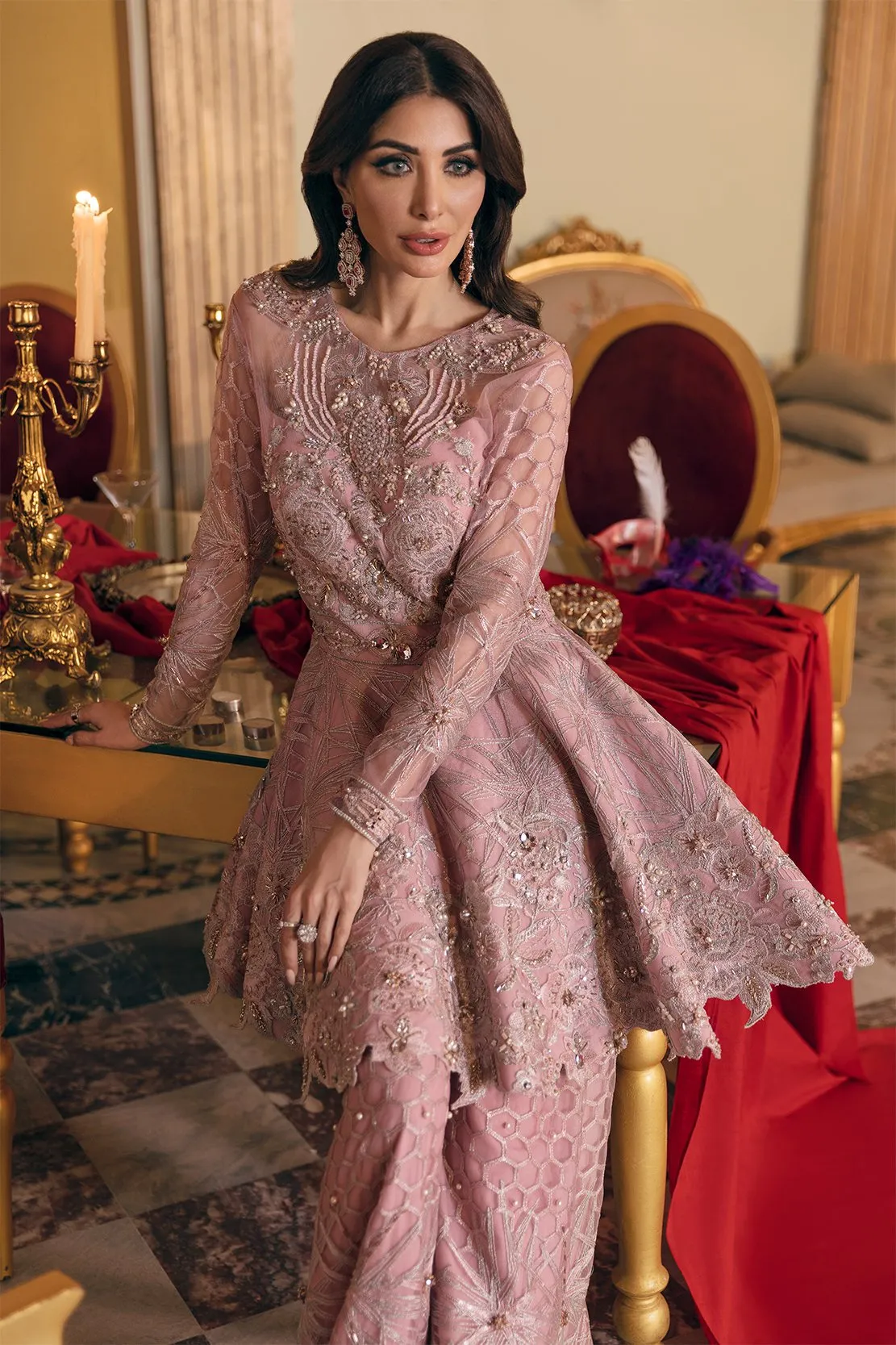 PENTHIA | Reign Reignaissance Luxury Wedding Collection | Unstitched Embroidered Net Suits with Heavy Handwork
