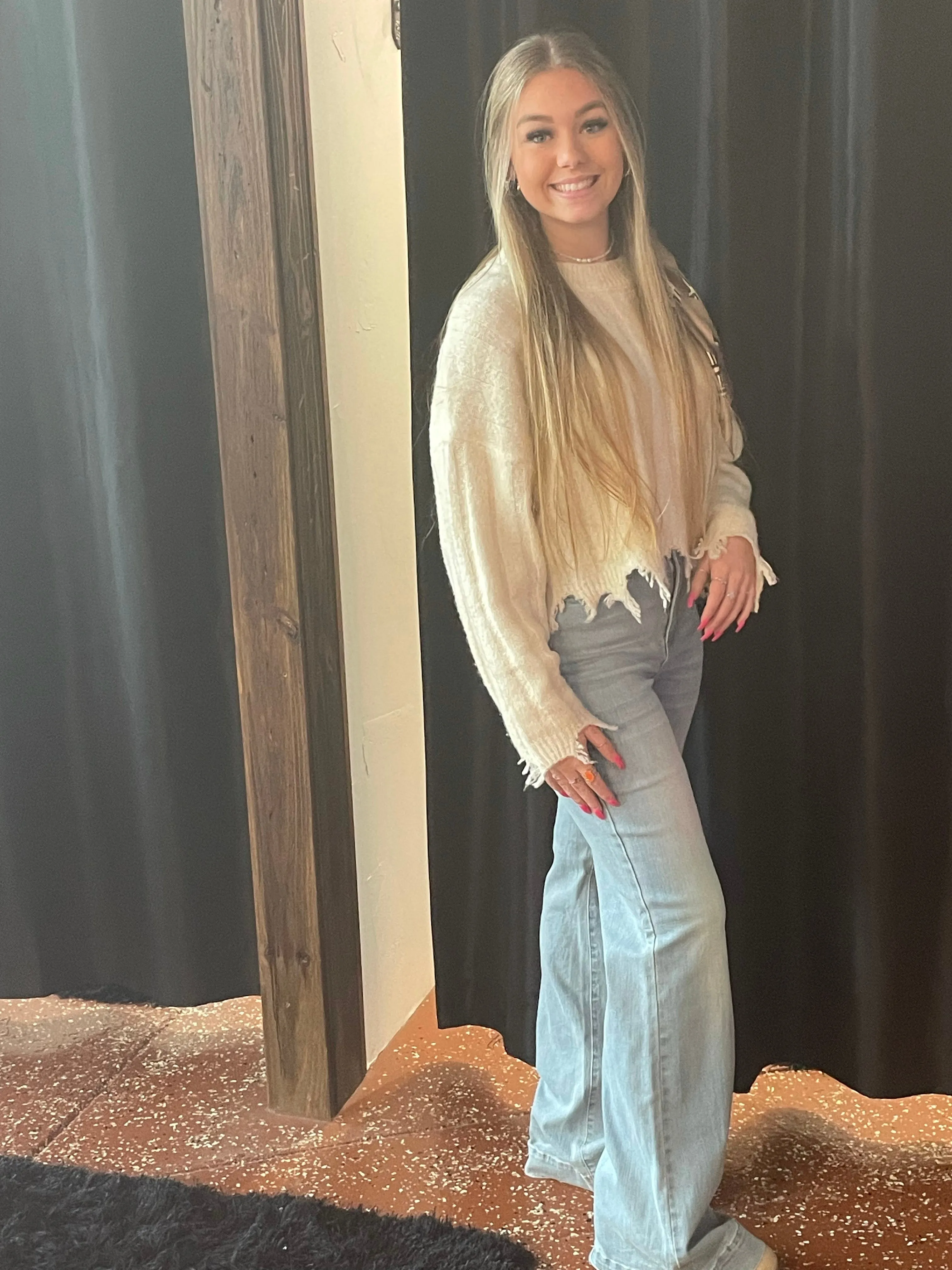 Peyton's Braided Wide Leg Jeans