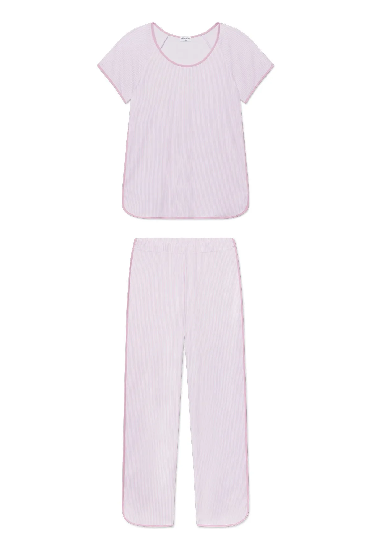 Pima Short-Long Set in Classic Pink Oxford Print