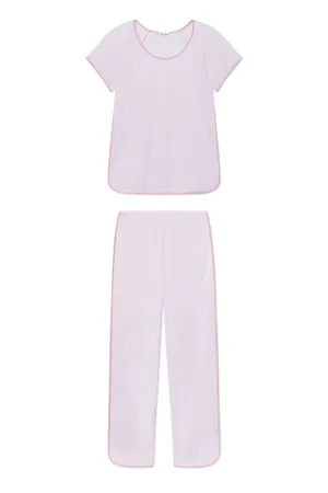 Pima Short-Long Set in Classic Pink Oxford Print