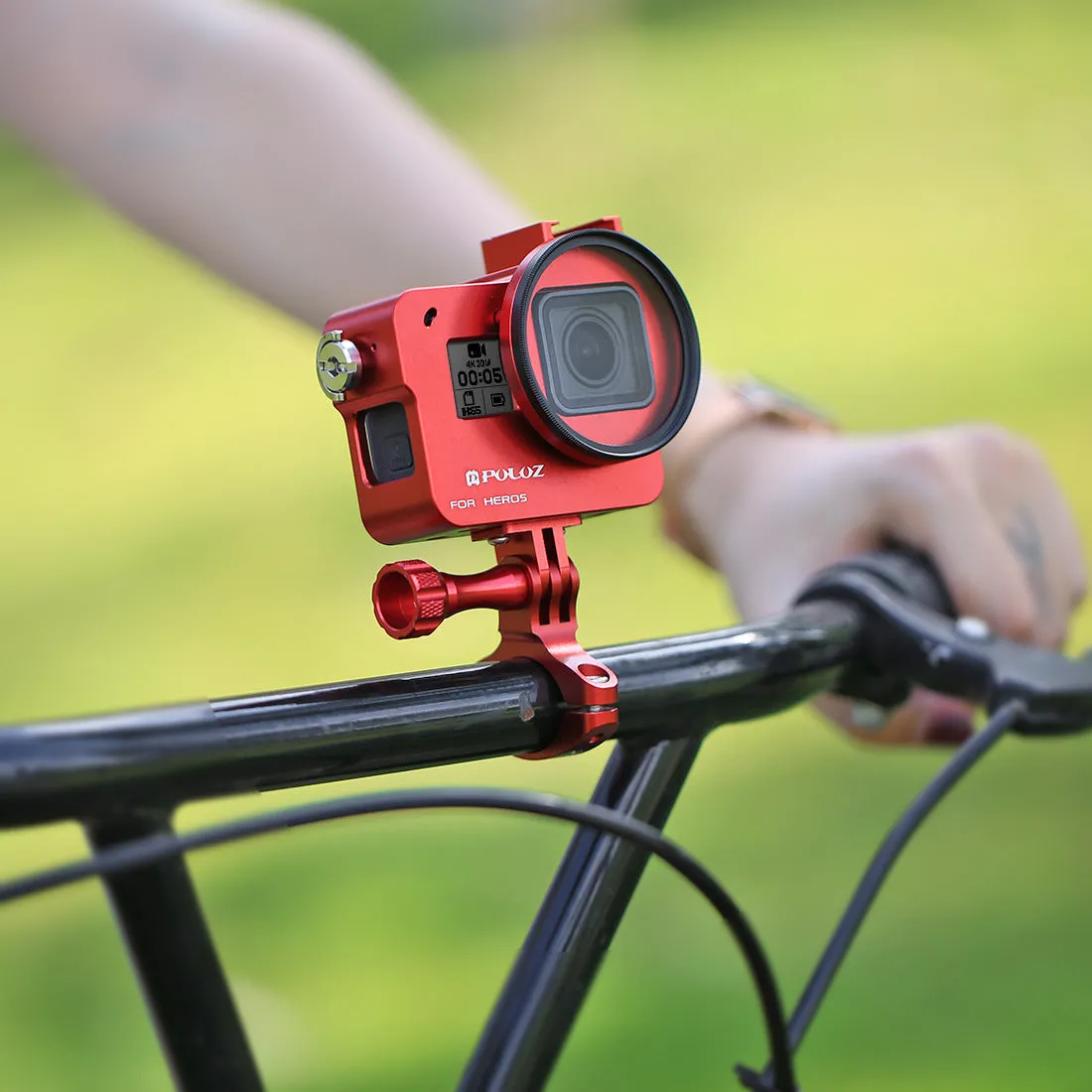 PULUZ O Shape Cycling Bike Mount Bicycle Clip Holder Action Camera Handlebar Mount Clamp for GoPro HERO5 /4 /3  /3 /2 /1 black