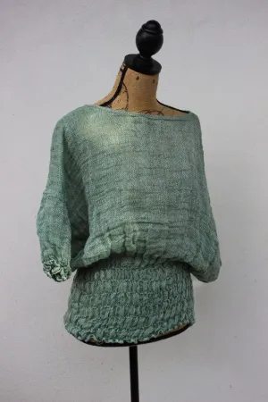 Pure Italian Linen Positano Green Top