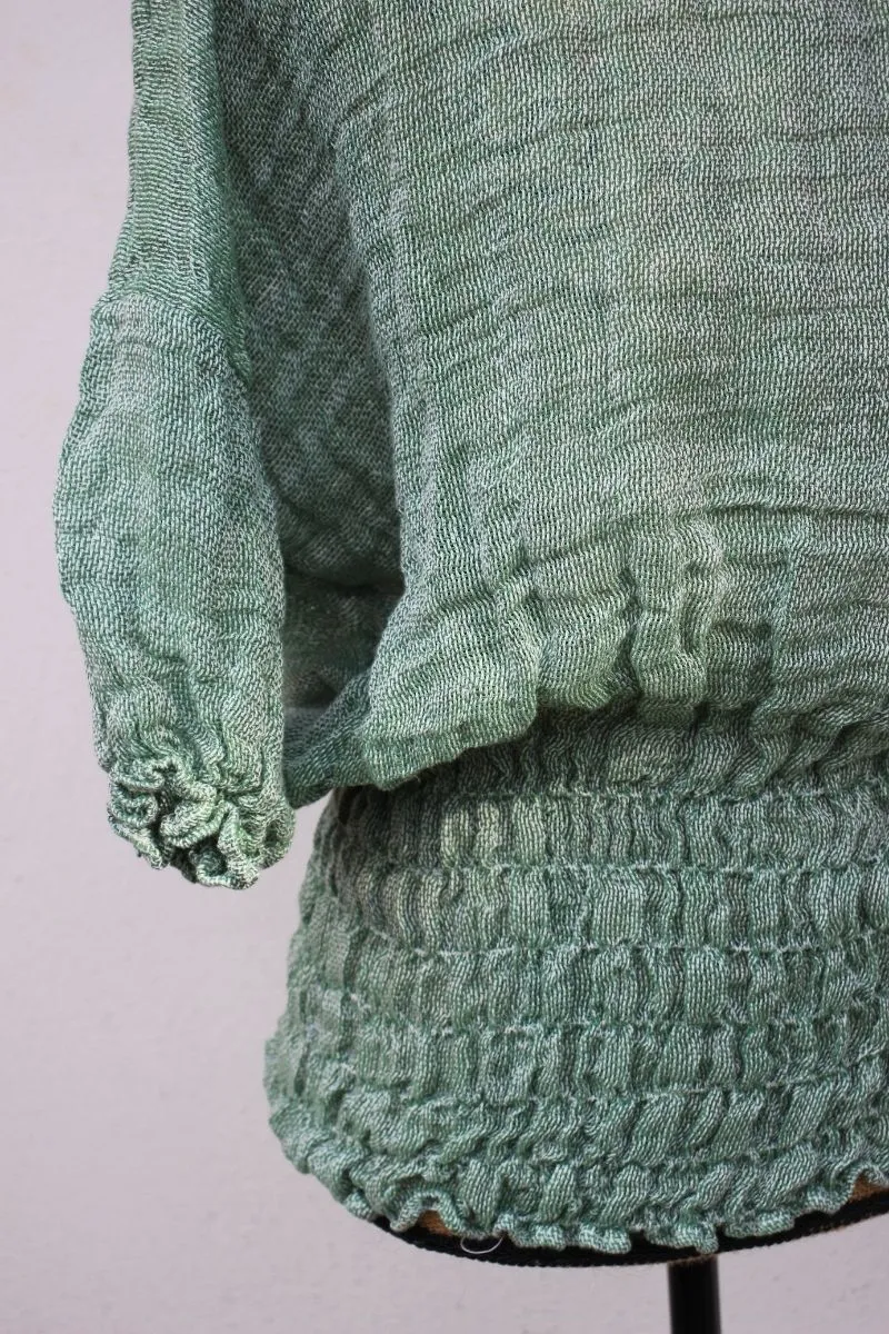 Pure Italian Linen Positano Green Top