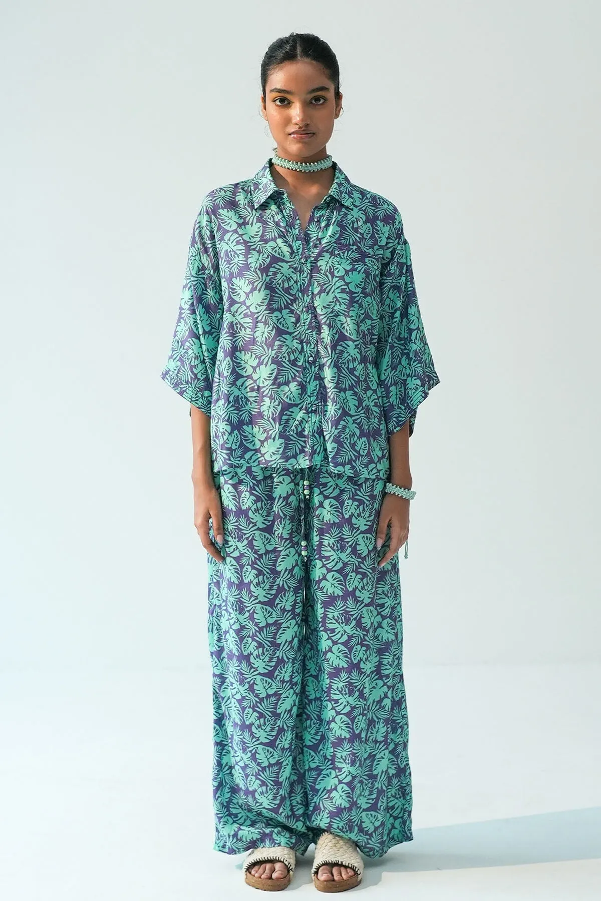 Purple Oversized Shirt & Pants