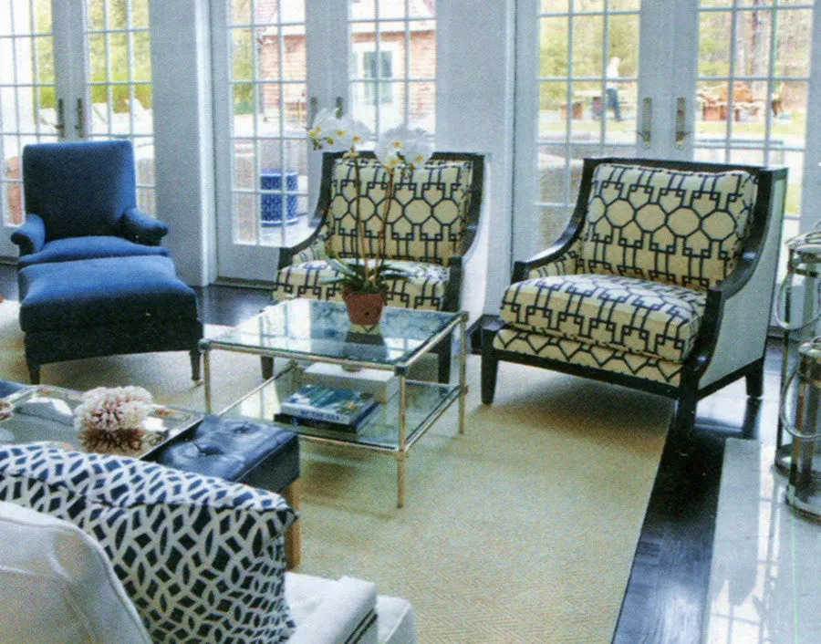 Quadrille Fabric: Brighton - Custom Gold on Tinted Belgian Linen/Cotton