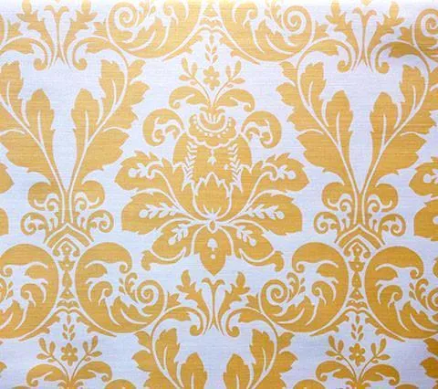 Quadrille Fabric: Monty II - Custom Maize on Tinted Belgian Linen/Cotton
