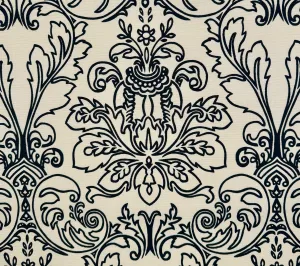 Quadrille Fabric: Monty Outline - Custom Black on Tinted Belgian Linen / Cotton
