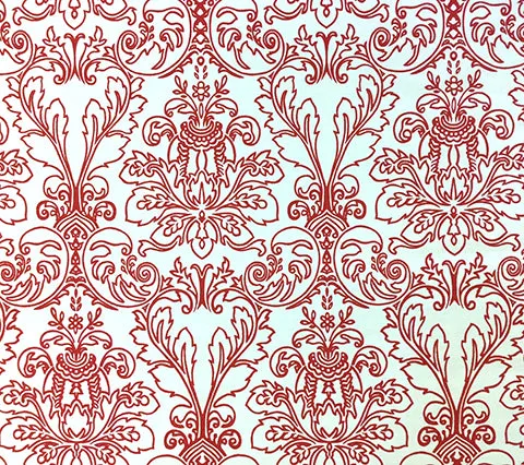 Quadrille Fabric: Monty Outline - Custom Red on Custom Optic White Belgian Linen/Cotton