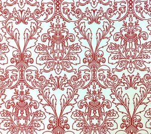 Quadrille Fabric: Monty Outline - Custom Red on Custom Optic White Belgian Linen/Cotton