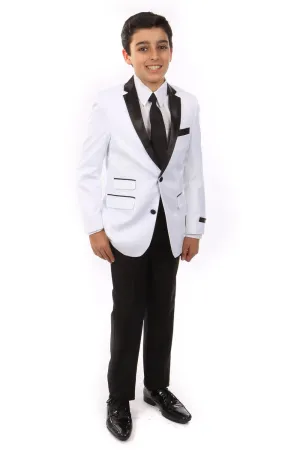"Jason" Tazio Kids White 4-Piece Tuxedo