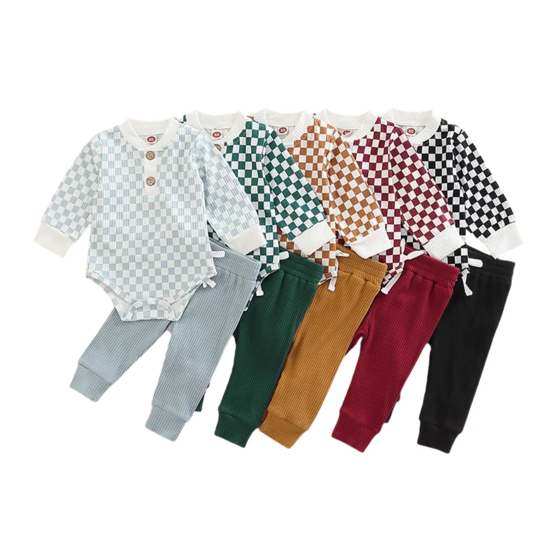 Ribbed Checkered Set | Black