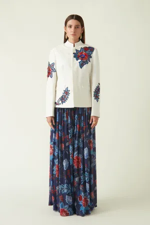 Rockefeller Holidays I  Buru Embroidered Jacket Handloom Linen White   Java collection 7JV-40