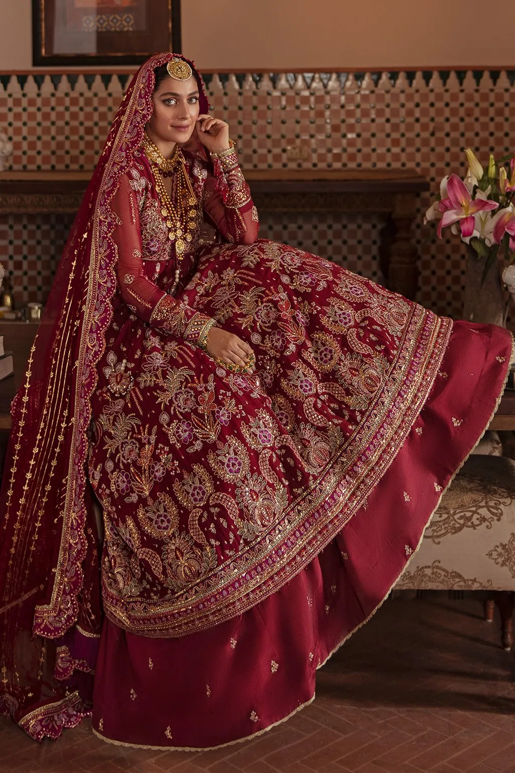 ROSHANAY | Afrozeh Hayat Wedding Formals Collection 2021 | Unstitched Embroidered Chiffon Suits