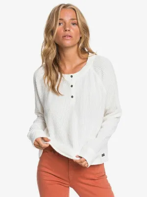 Roxy Womens Take It Home Cosy Waffle Knit Shirt