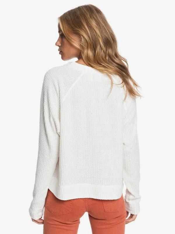 Roxy Womens Take It Home Cosy Waffle Knit Shirt
