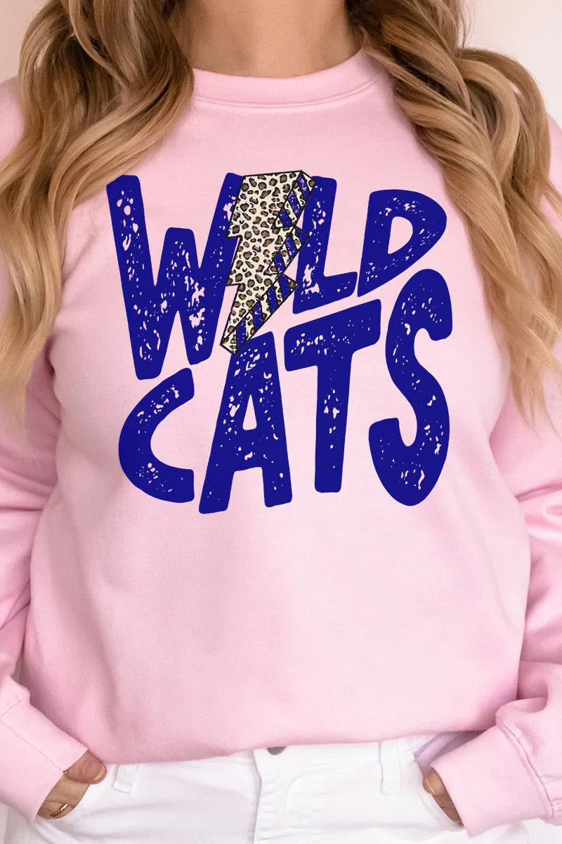 Royal Wildcats Bolt Heavy-weight Crew Sweatshirt