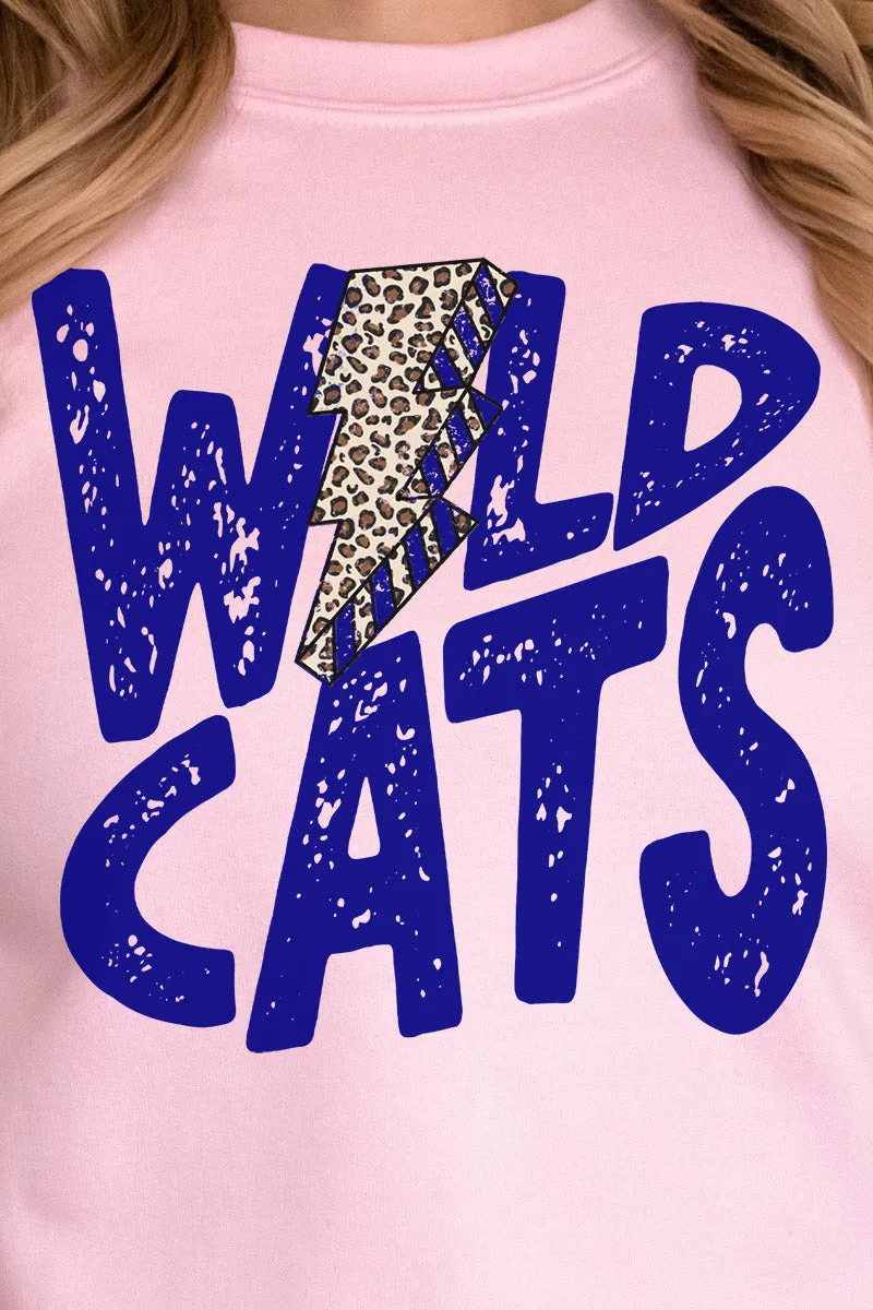 Royal Wildcats Bolt Heavy-weight Crew Sweatshirt