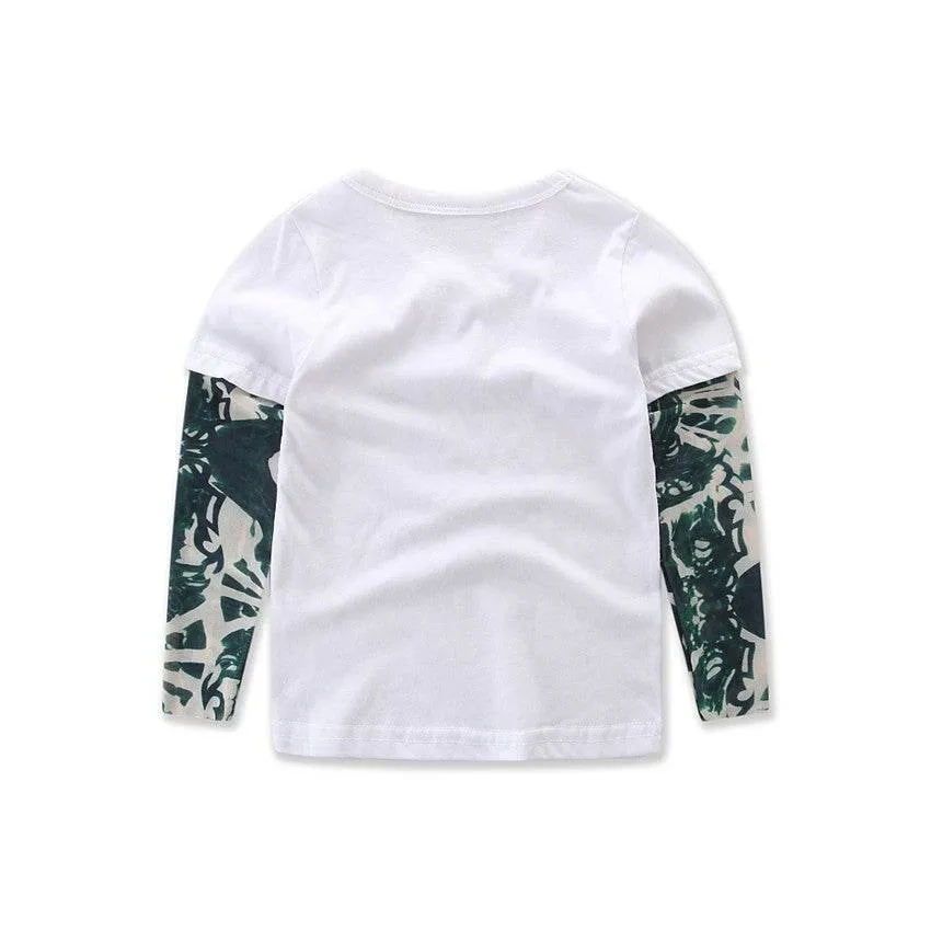 Samgami Baby Cross-border Children's Clothing Spring And Autumn Boys' Suit Trendy Child Fashion Print Top Trousers 2-piece Set