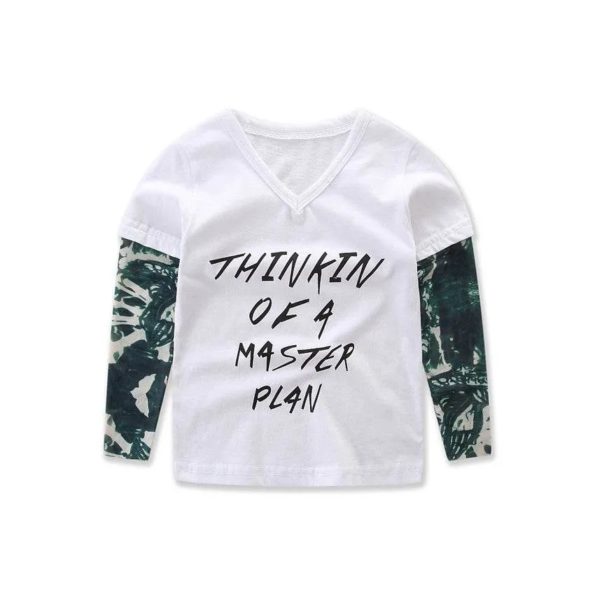 Samgami Baby Cross-border Children's Clothing Spring And Autumn Boys' Suit Trendy Child Fashion Print Top Trousers 2-piece Set