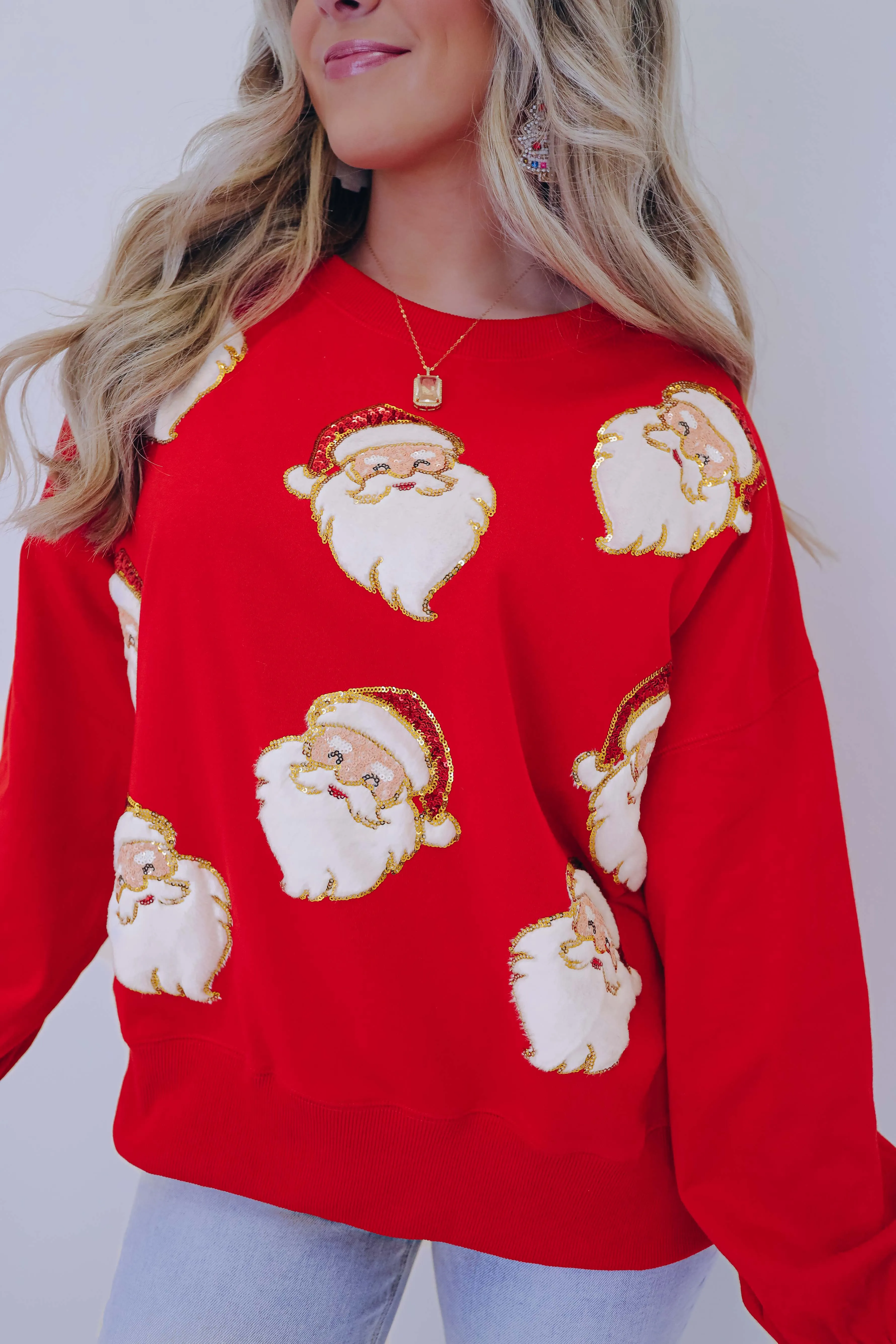 Secret Santa Sequin Embellished Top