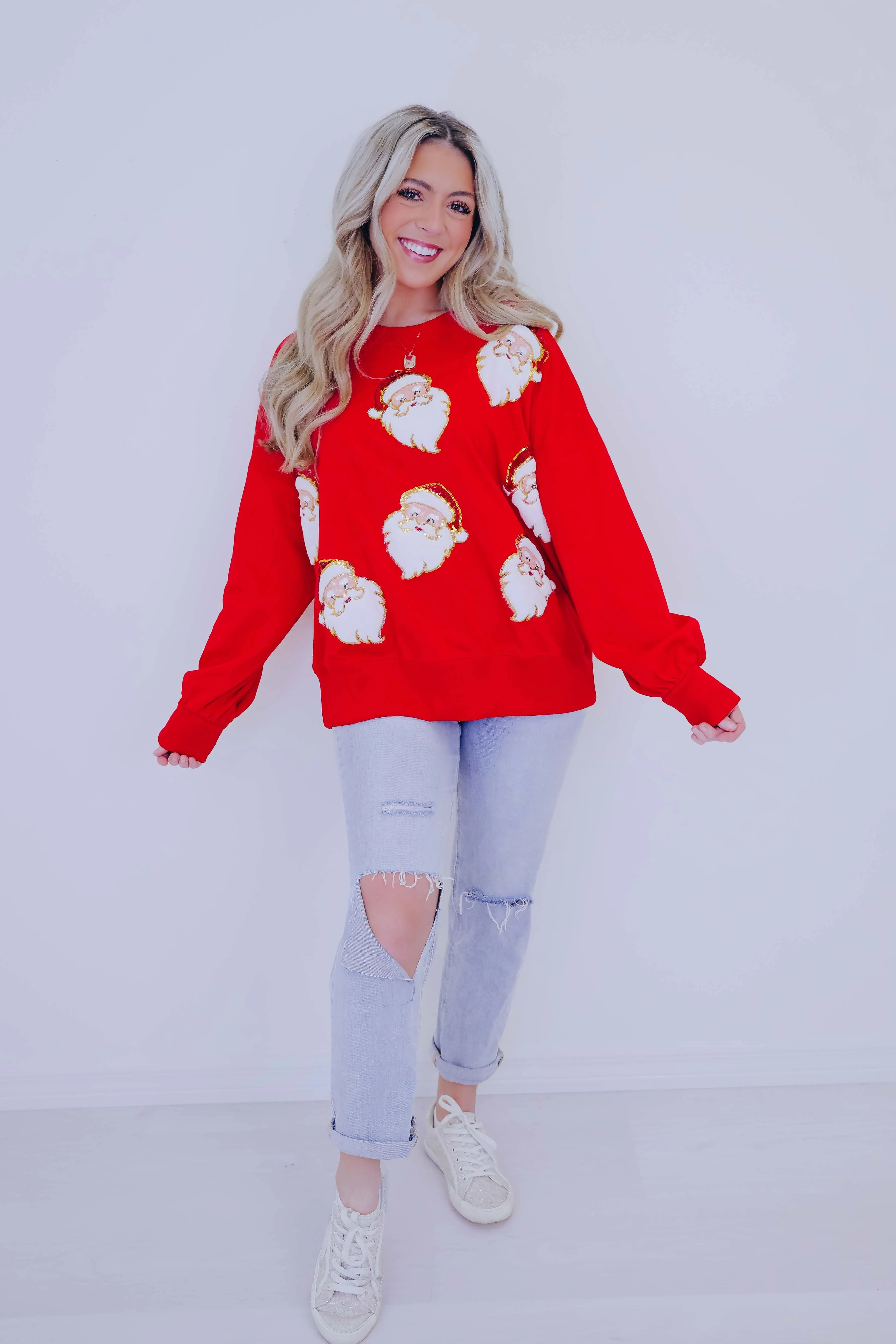 Secret Santa Sequin Embellished Top