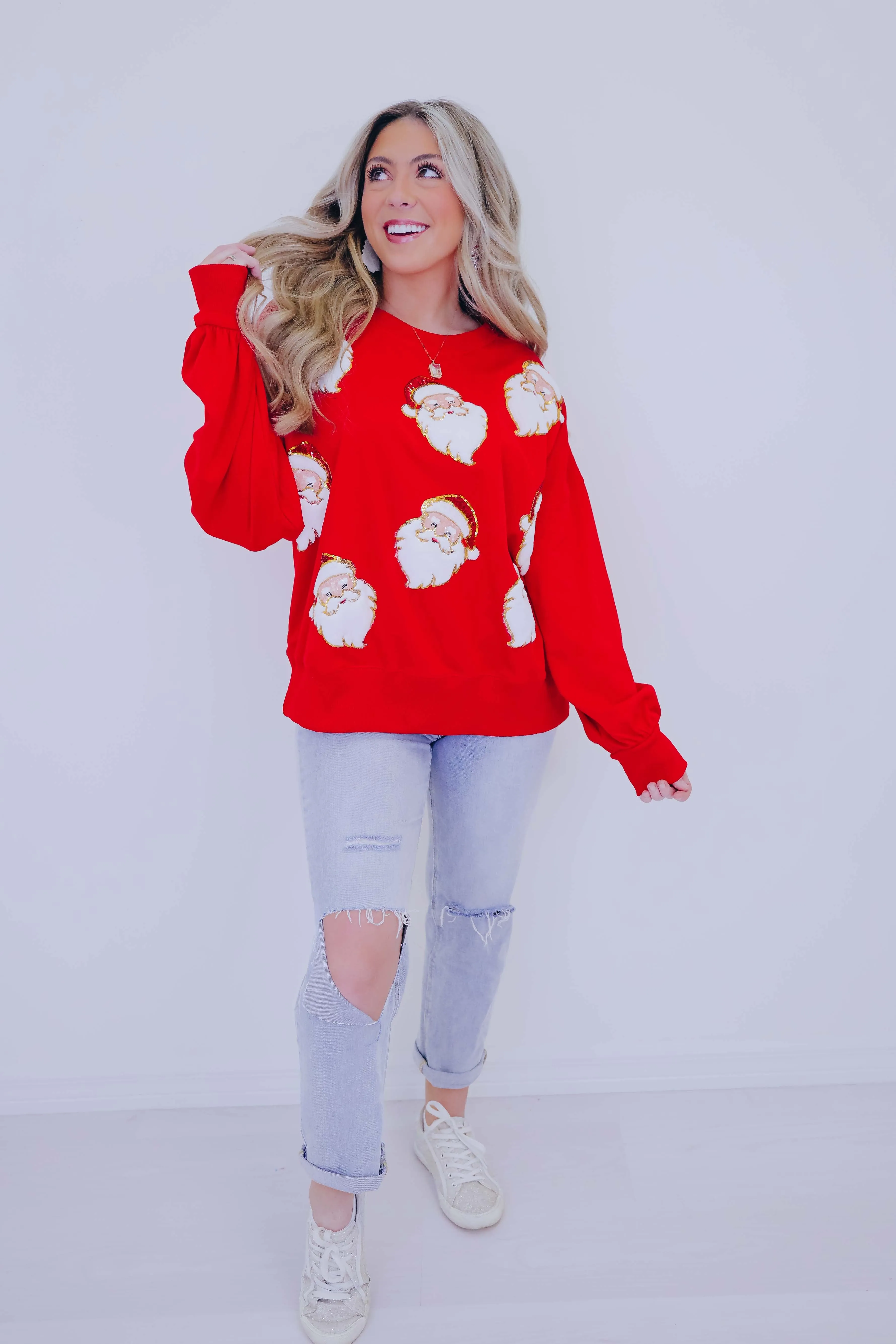 Secret Santa Sequin Embellished Top