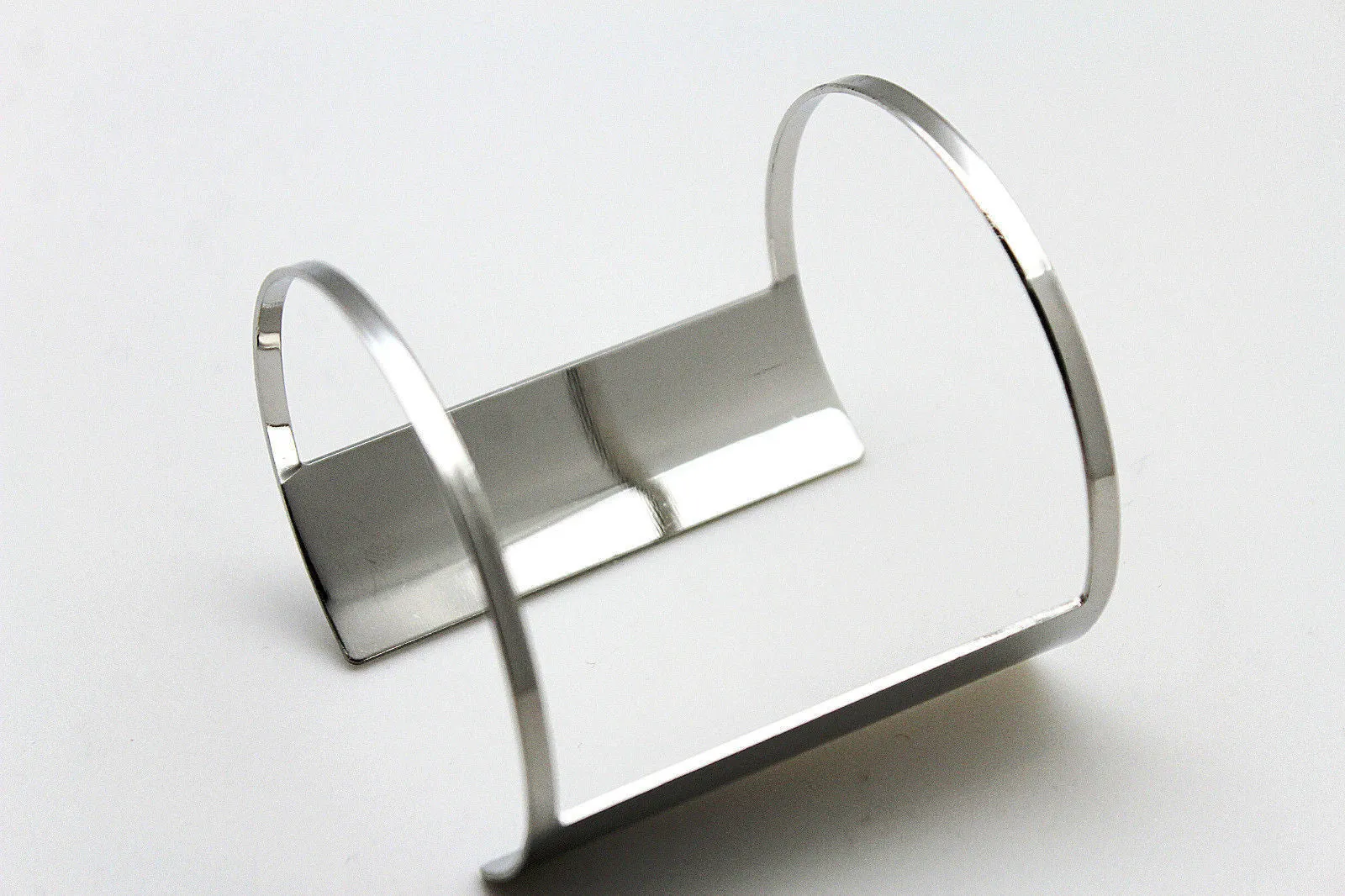 Silver Metal Cuff Bracelet Light Retro Cut Outs Adjustable