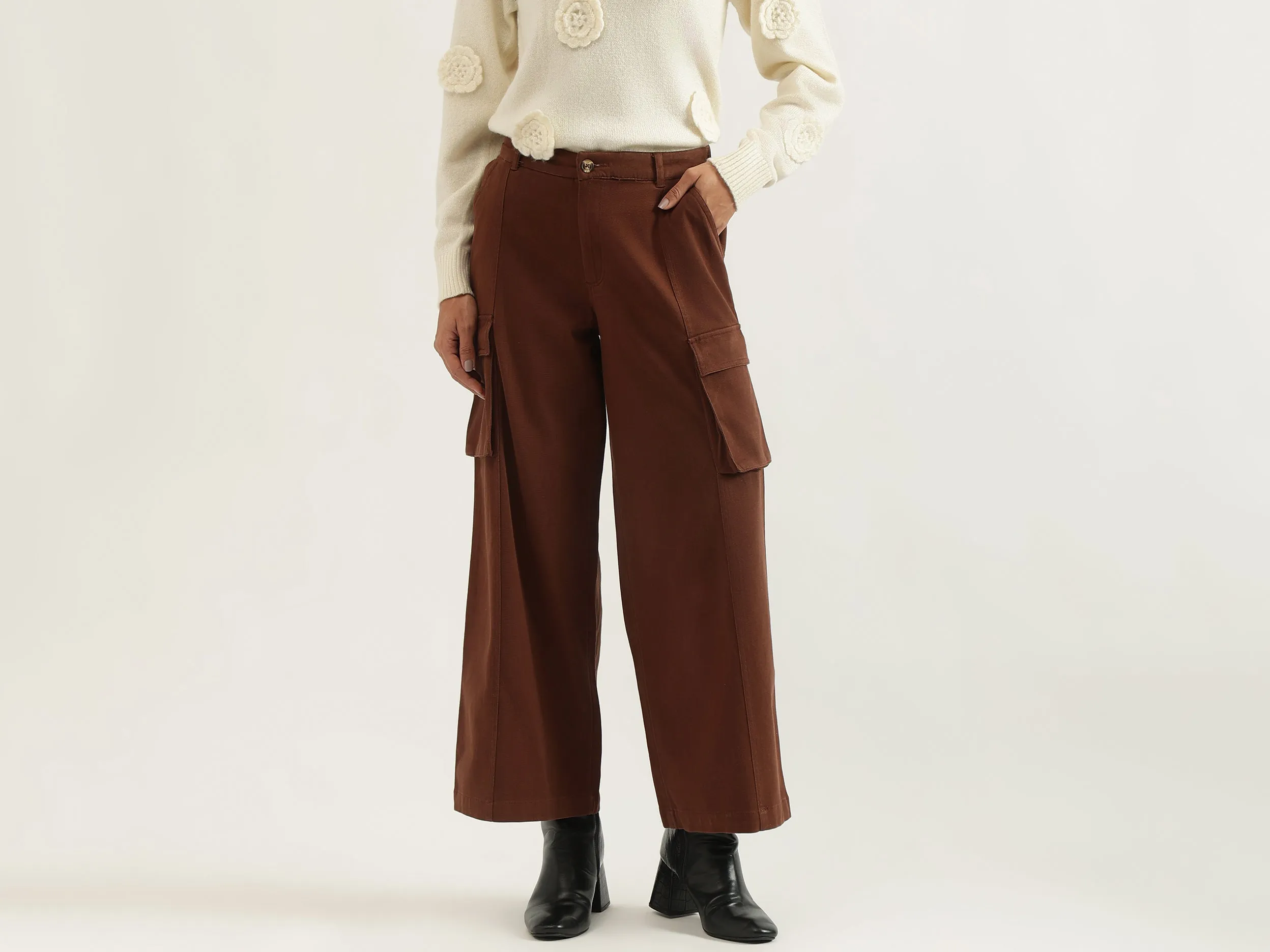 Solid Cargo Pants