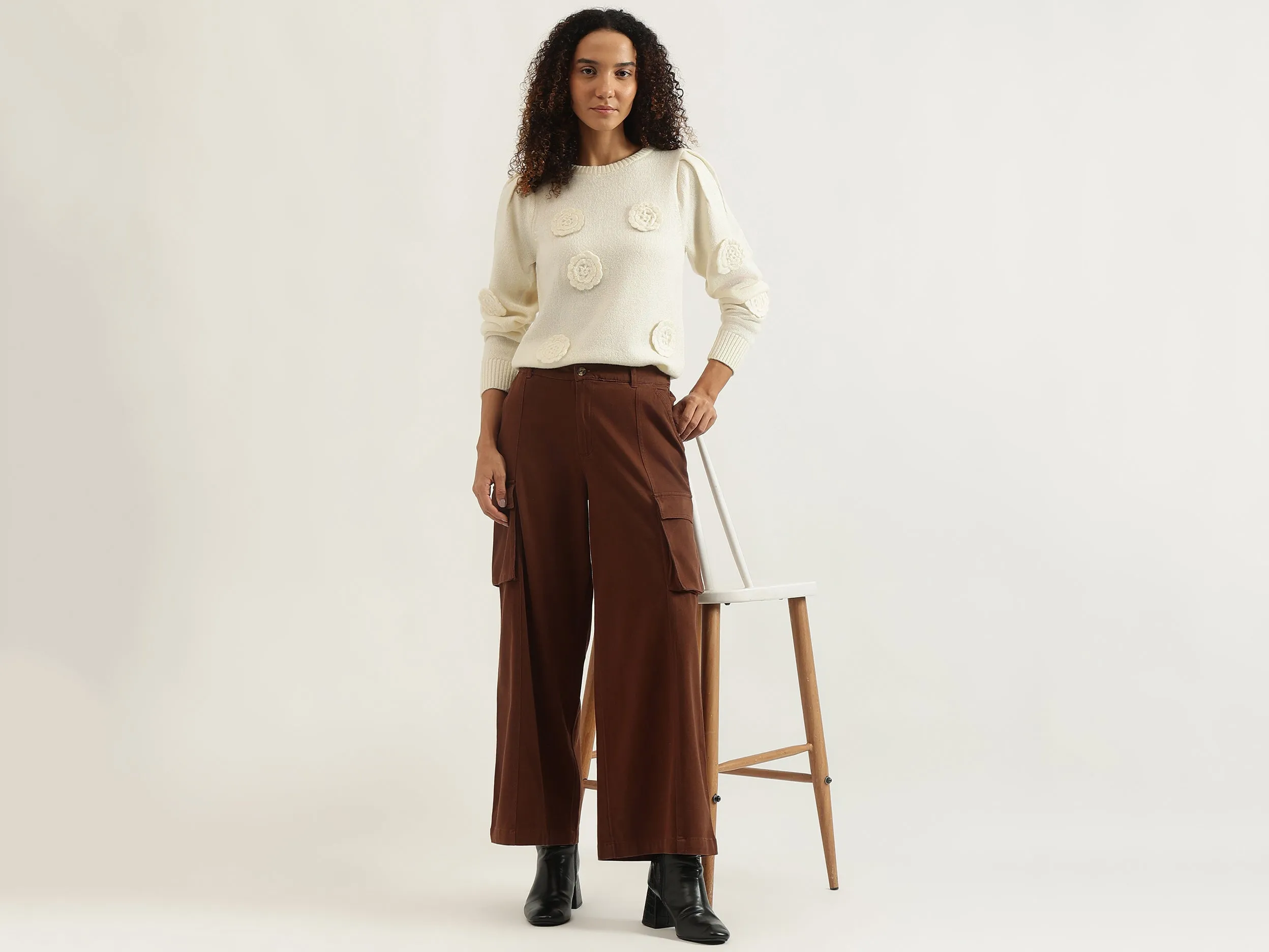 Solid Cargo Pants