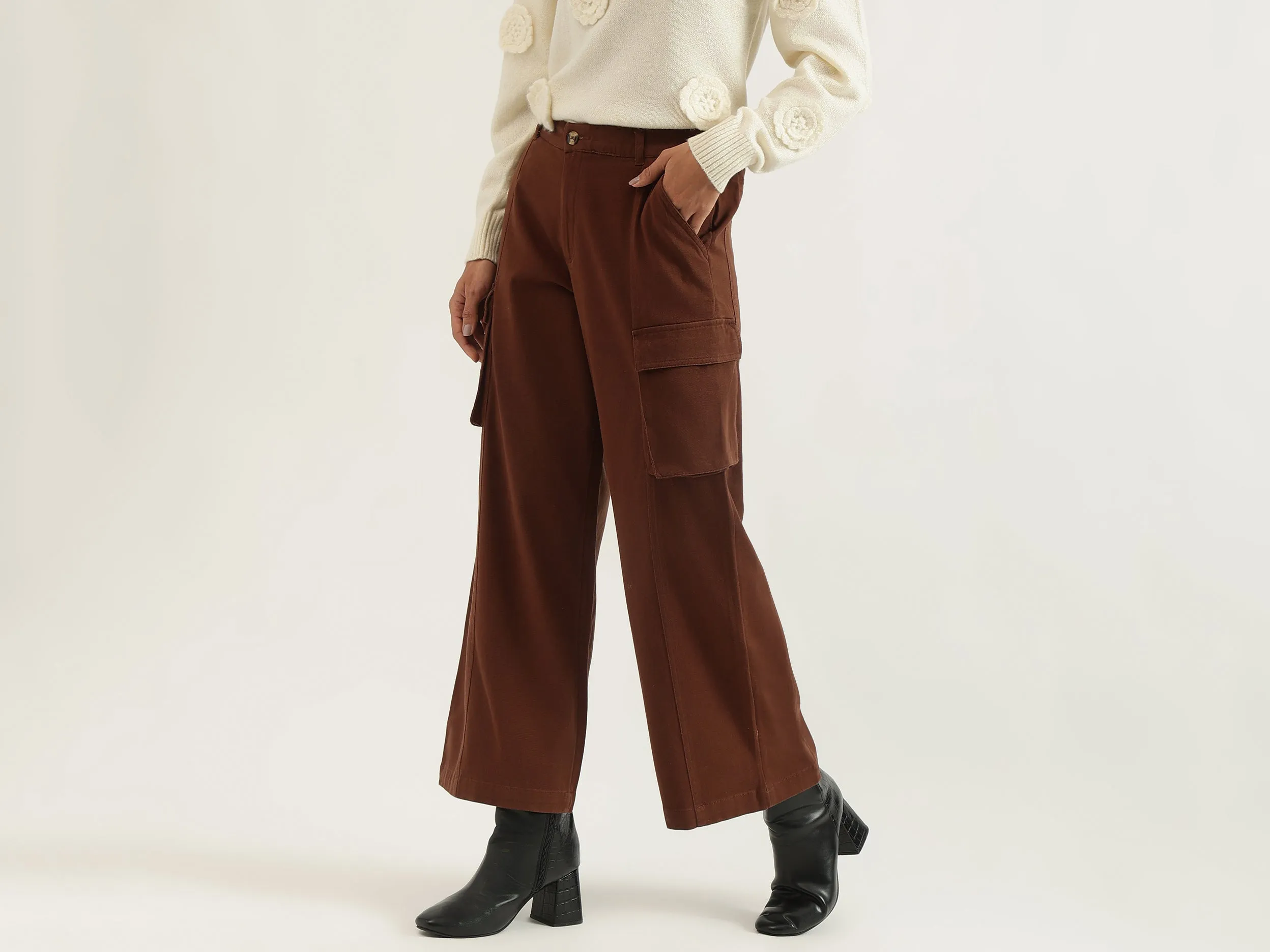 Solid Cargo Pants