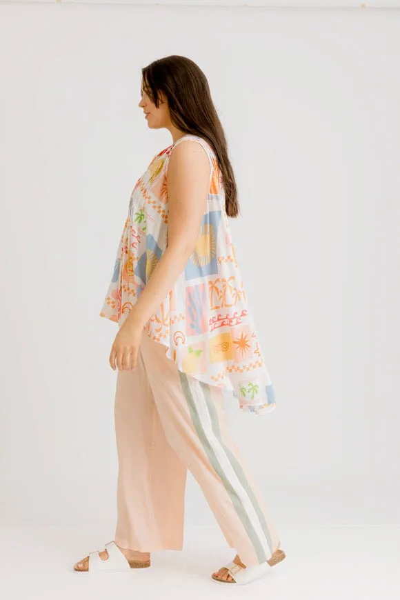 Sophia Tuxedo Pant - Flamingo