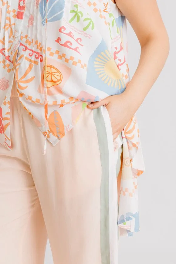 Sophia Tuxedo Pant - Flamingo